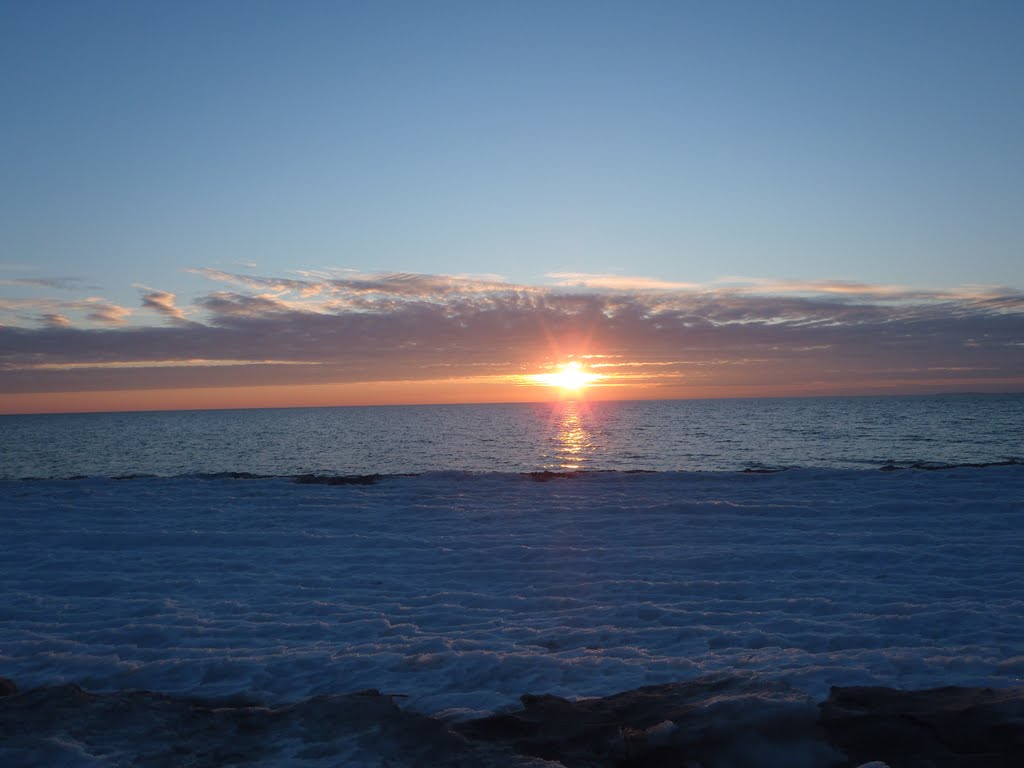 Sonnenaufgang Lobber Eck bei Eis by RainerPausB