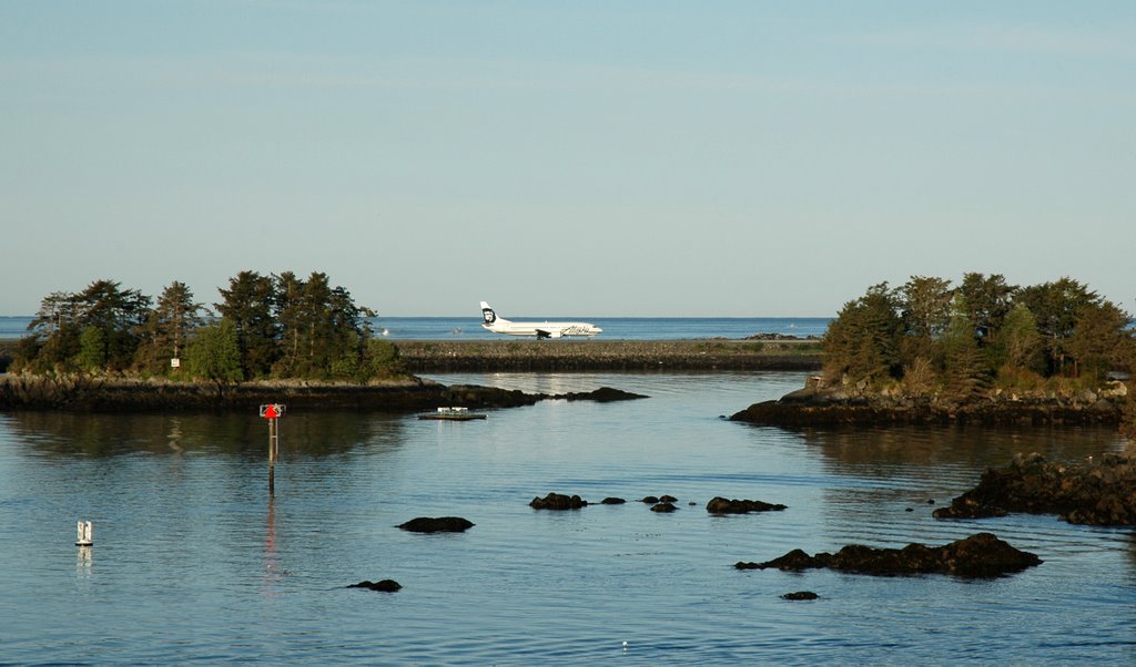 Jet on Sitka Runway by Ron Elledge