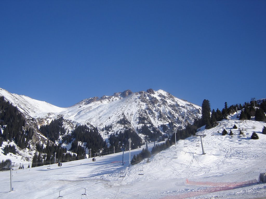 Чимбулак зимой/ski run of Shimbulak ski resort by grikuz