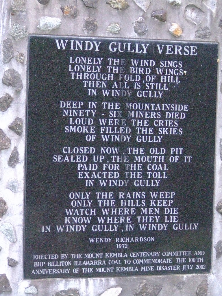 Poem tribute to Mt Kembla Mine Disaster by amwood