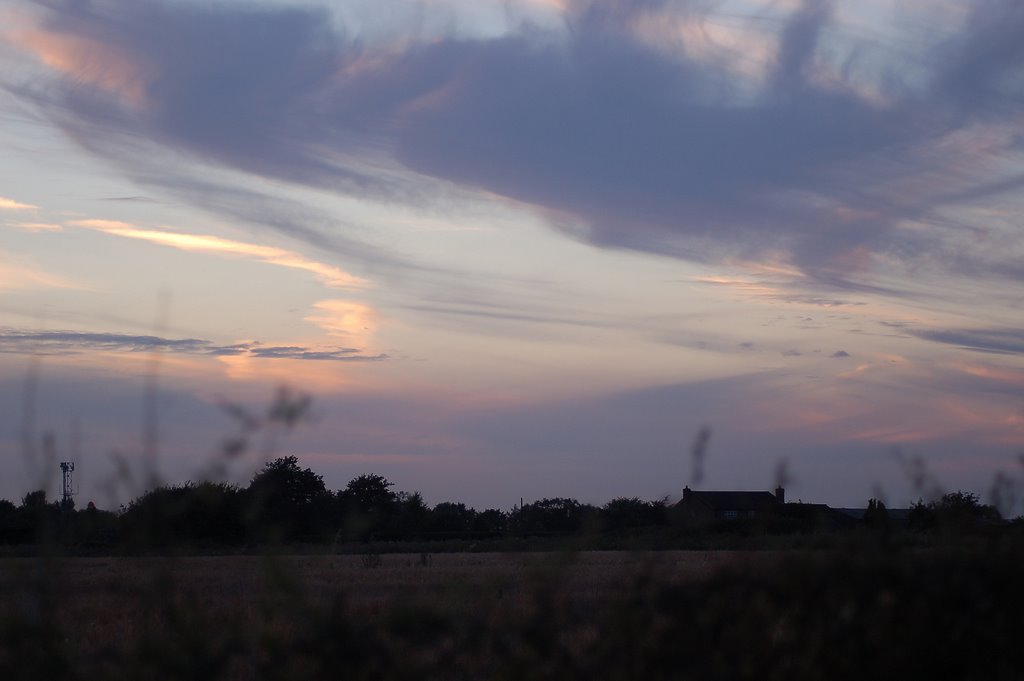 View of a dusk sky from Dixon Street Irlam over the Moss by DigitalFeel