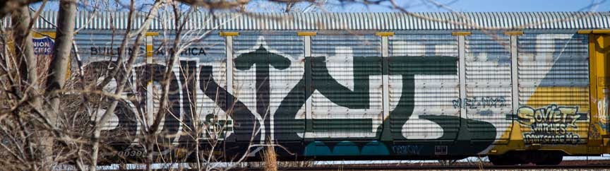 Graffiti Train Car Carrier by Max Stewart