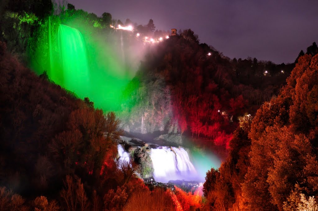 La Cascata delle Marmore Tricolore per i 150 anni dell'Unità d'Italia by Alberto Gagliardi