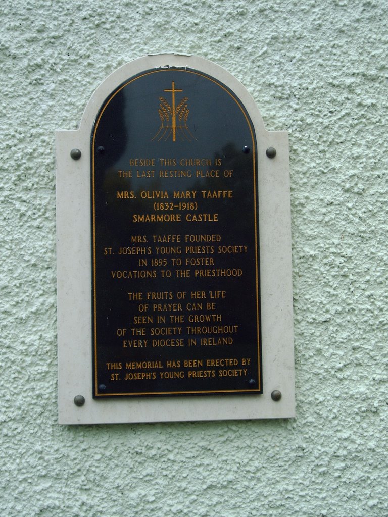 Memorial on outside wall, St. Chatherine's Church, Ballapousta, County Louth by NearlyNormal