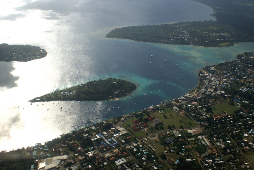 Aerial view of Port Vila and Iririki Resort by Peter & Shelly