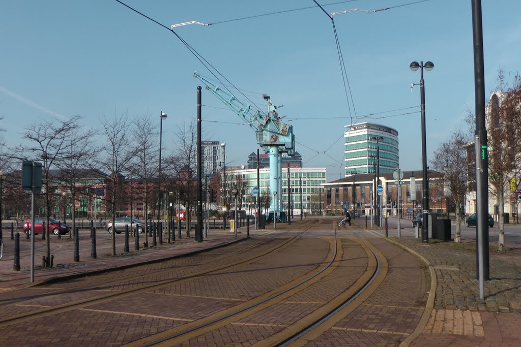 View from Salford Quays tram stop 2011 by steve anzac