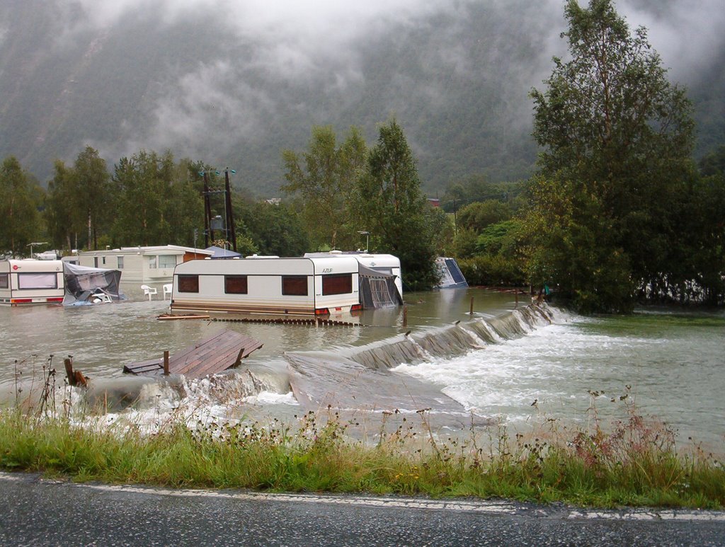 Flood in valldal valley by Jaroslaw Sekula