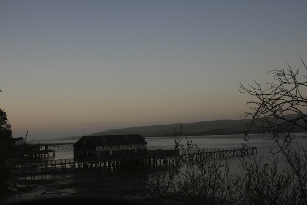 Iverness, Launch for hire at Tomales Bay. San Andreas fault zone by jan simonsen