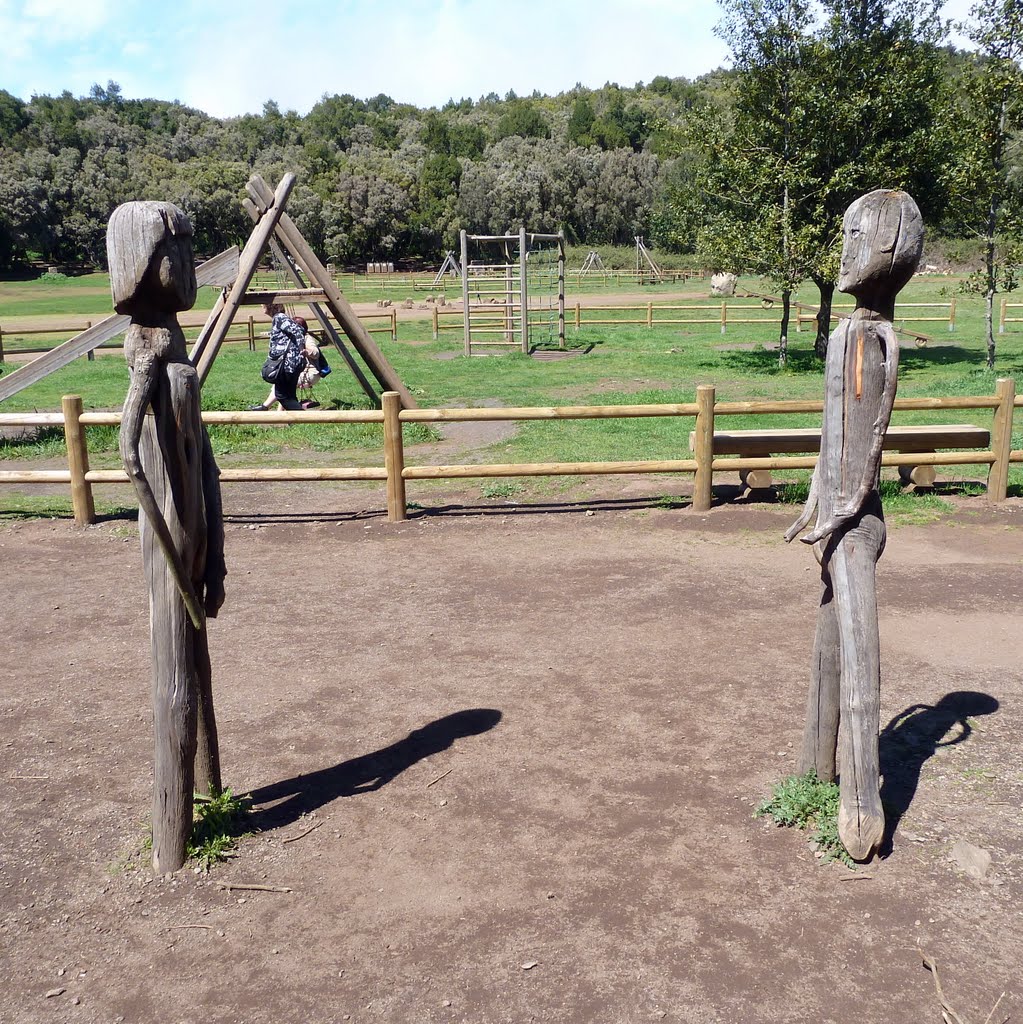 The park's wooden statues of Gara and Jonay. La Gomera, Canary Islands, Spain by Maximovich Nikolay