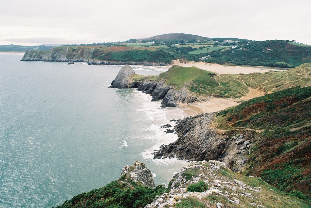 Pobbles Beach and Three Cliffs Bay by Geoff Francis