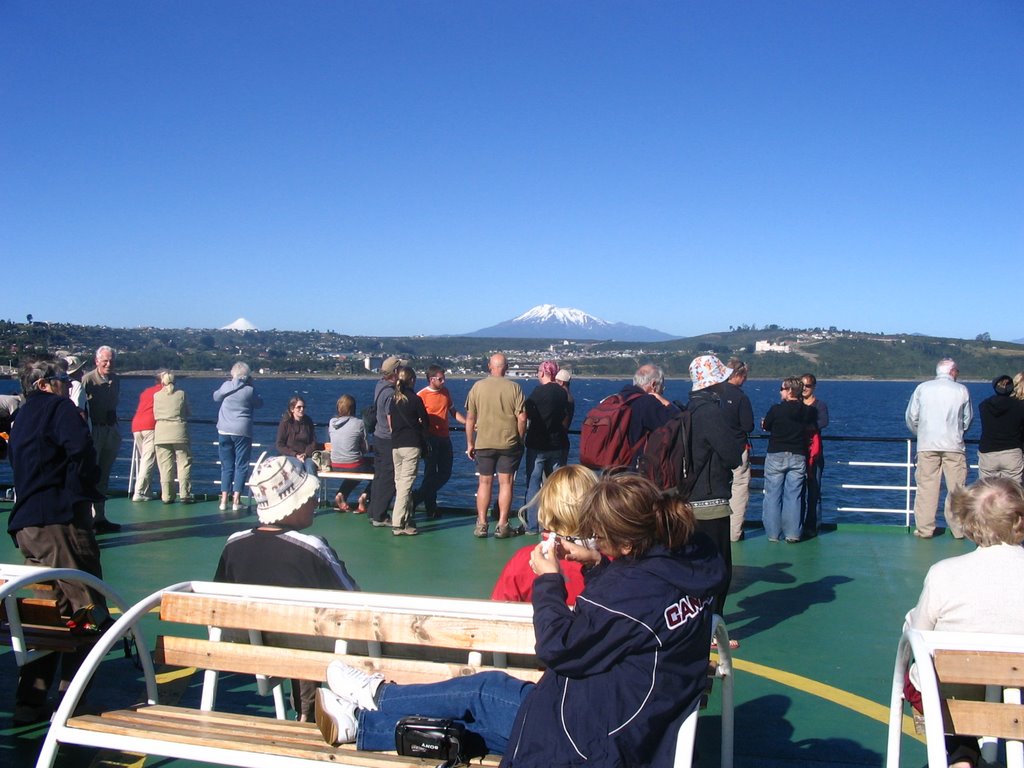 Ferry view to Osorno and Calbuco Volcanos by Juan Carlos Munoz