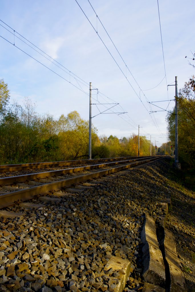 Železniční trať směr Ostrava-Svinov by Karla Sztefková