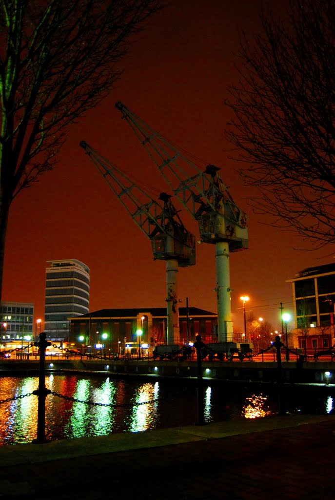 Cranes on Salford Quay by Peter_private_box