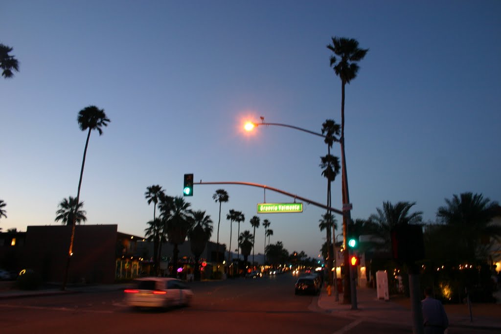 Palm Canyon Drive at Dusk, Palm Springs CA by MICHAEL  JIROCH  &  www.michaeljiroch.com