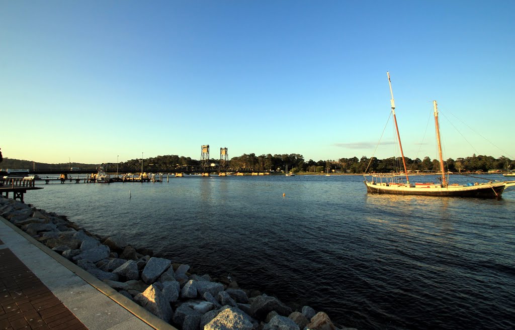 Batemans Bay Bridge & Yacht by Roger Powell