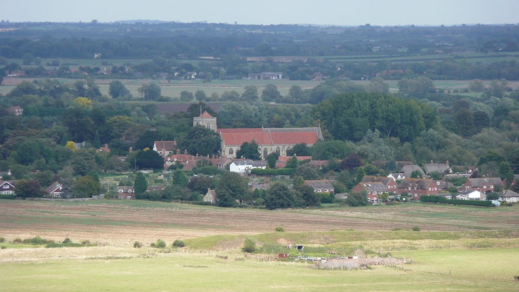 Dorchester Abbey from Wittenham Clumps by MHCharlton