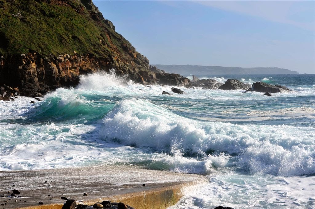 Priests Cove ~ Cape Cornwall with Land's End in the distance by Nick Weall