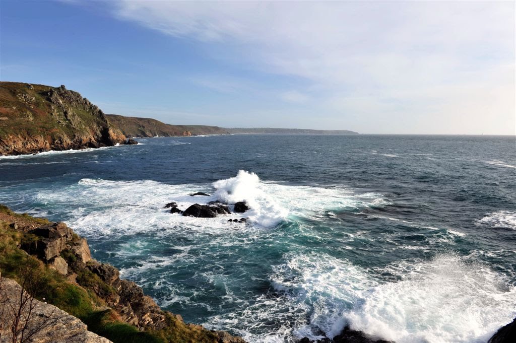 Priests Cove ~ Cape Cornwall ~ with Sennen Cove and Land's End in the distance by Nick Weall