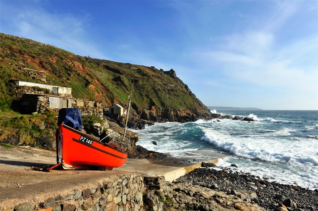 Priest's Cove ~ Cape Cornwall with Land's End in the background by Nick Weall