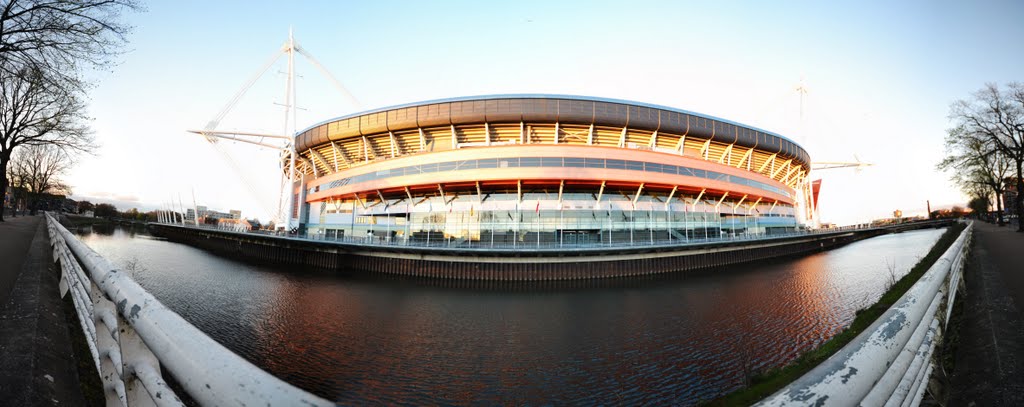 Sunset on the stadium by fat-freddies-cat