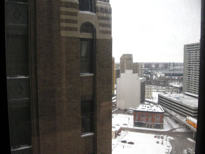 View toward Grand Circus from "BEll Main" 12th floor mail room by nailhed.com