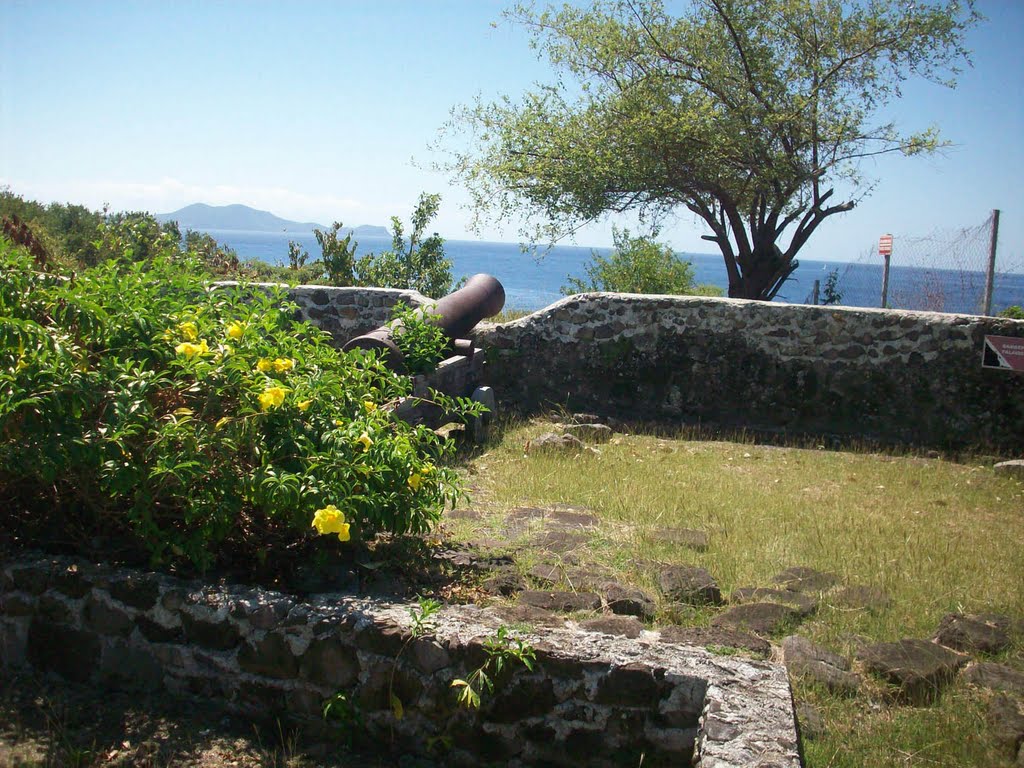 Canon du fort Olive face aux Saintes by Claude Soumagne