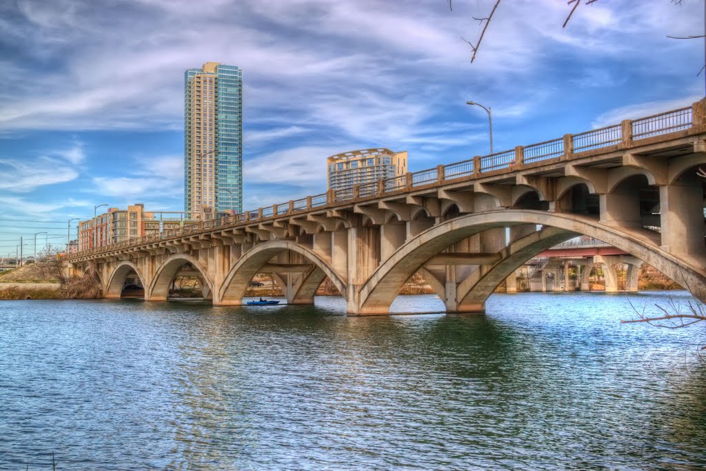 Austin Bridge Across The Colorado River by John T French