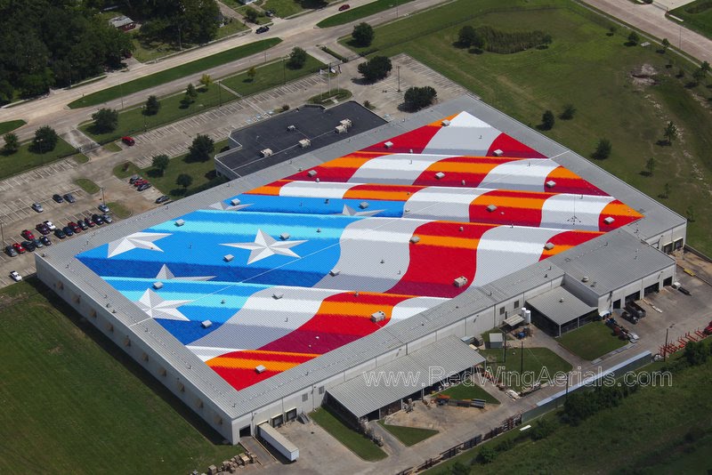 Aerial View of World's Largest US Flag by RedWingAerials.com