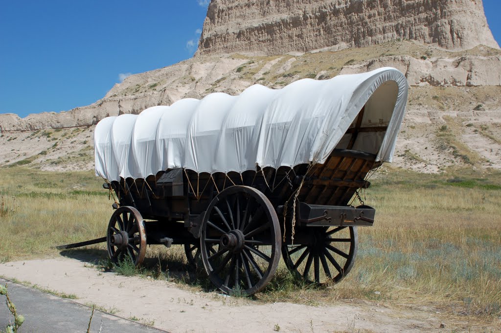 Covered Wagon at Scotts Bluff National Monument, Gering, NE by Scotch Canadian