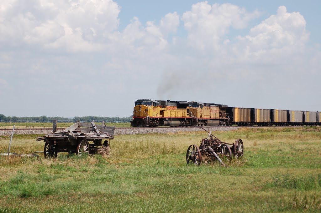 Westbound Union Pacific Railroad Train at East Bayard, NE by Scotch Canadian