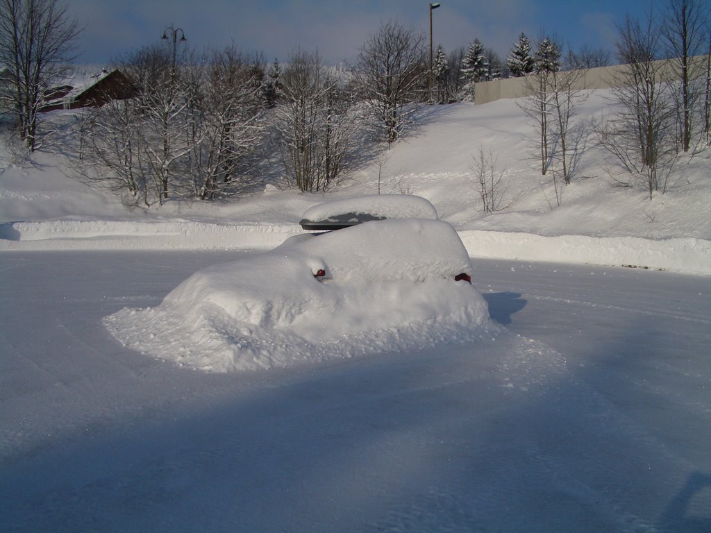 Car in snow by schelle