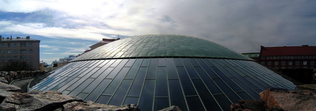 Teppeliaukio Church roof panorama by Petteri Kantokari