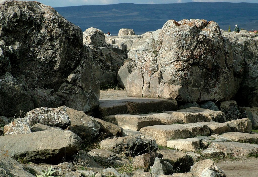 Hattusas (Bogazkale): Stairs and the ruins of the Great Temple_1 by kisstamas36