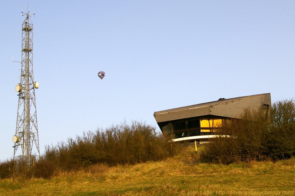 HM Dover Coastguard Station and G-BXJH Hot Air Balloon, Swingate, Kent, UK by John Latter