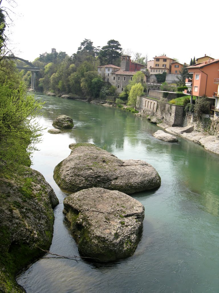 Fiume Brembio dal Ponte Vecchio by groppi valter