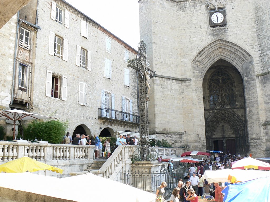 Plaza en dia mercado, Villefranche by luisde