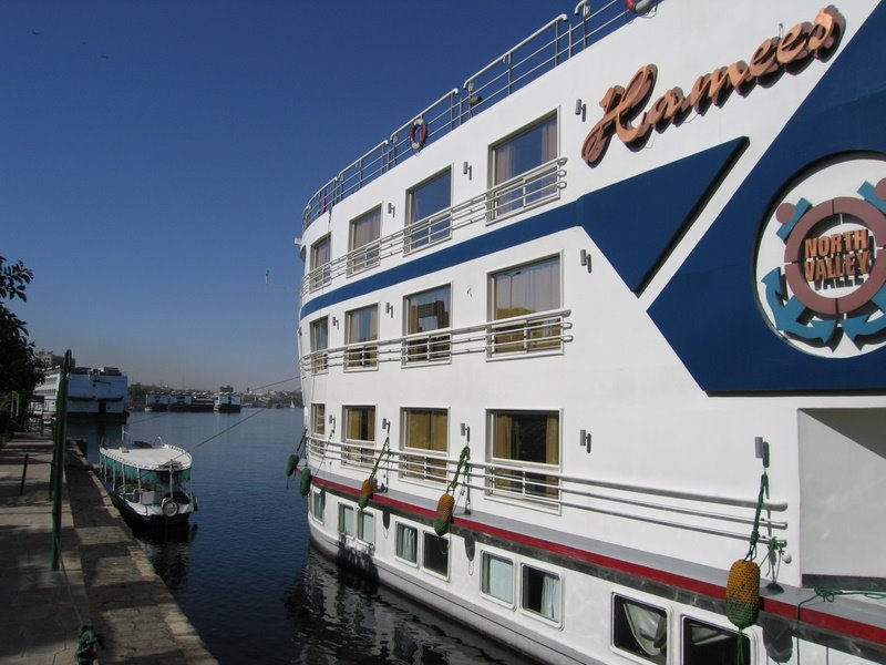 The forepart of a Nile cruiser, moored in Aswan by Andy Goss