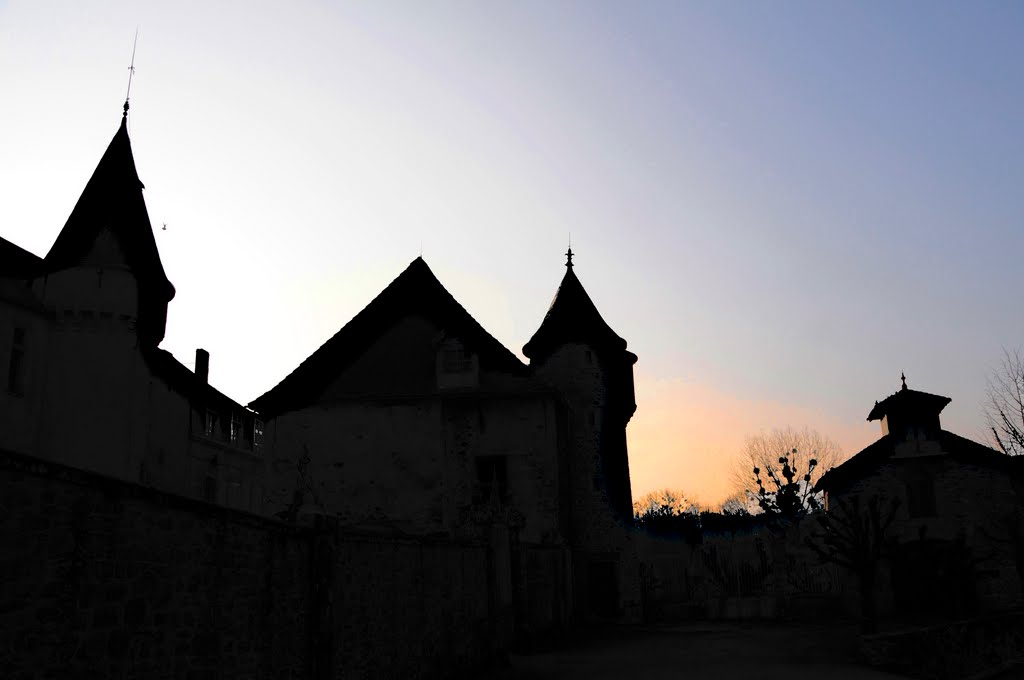 Contre jour, chateau de Saint Jean Ligoure, Haute Vienne by jl capdeville