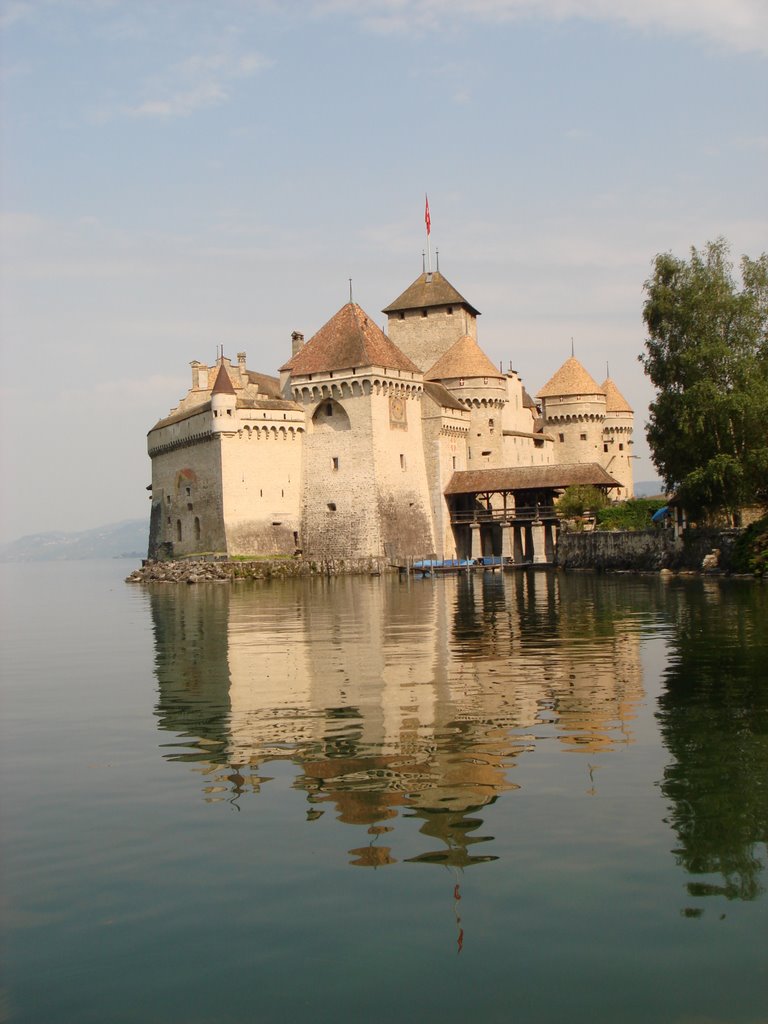 Castle of Chillon on the water by Dieter G.