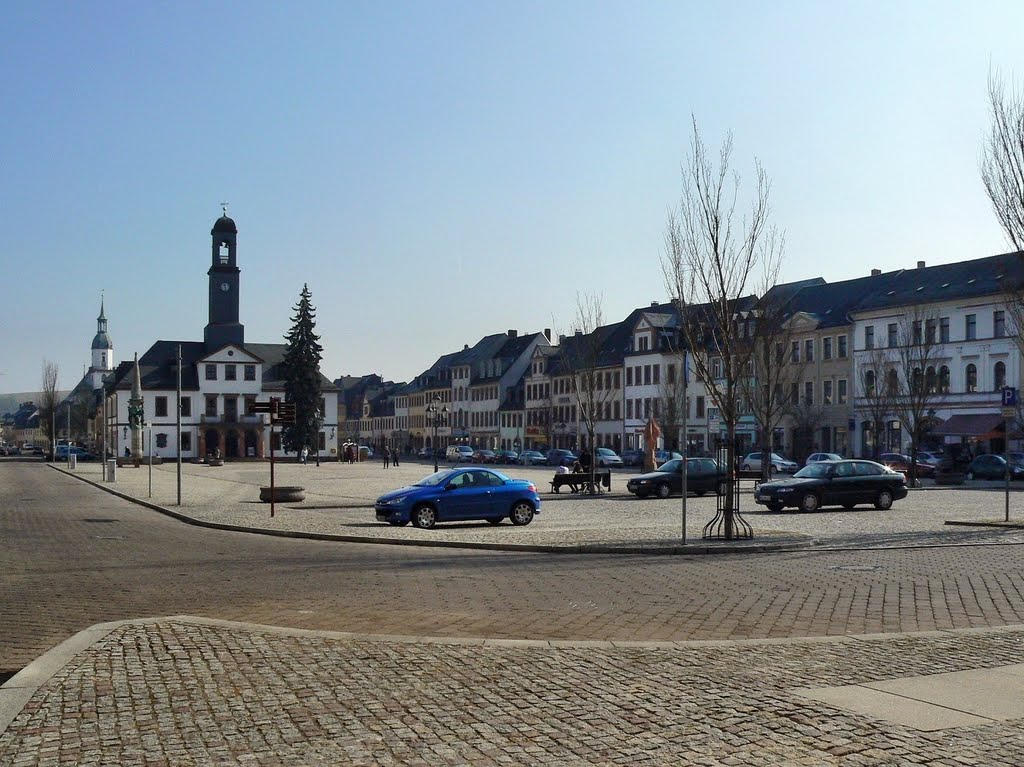 Rochlitz - Blick vom Nordwesten über den Markt by Thomas Eichler