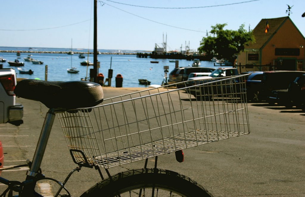 IMG_3704 Bicycle Basket and Provincetown Bay by ©Toodleberry