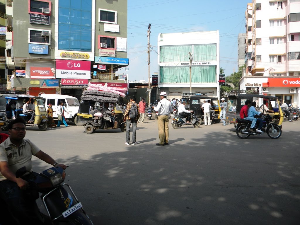 Street in Jamnagar City, Gujarat State, India - November 2010 by Aleksandre Abuladze