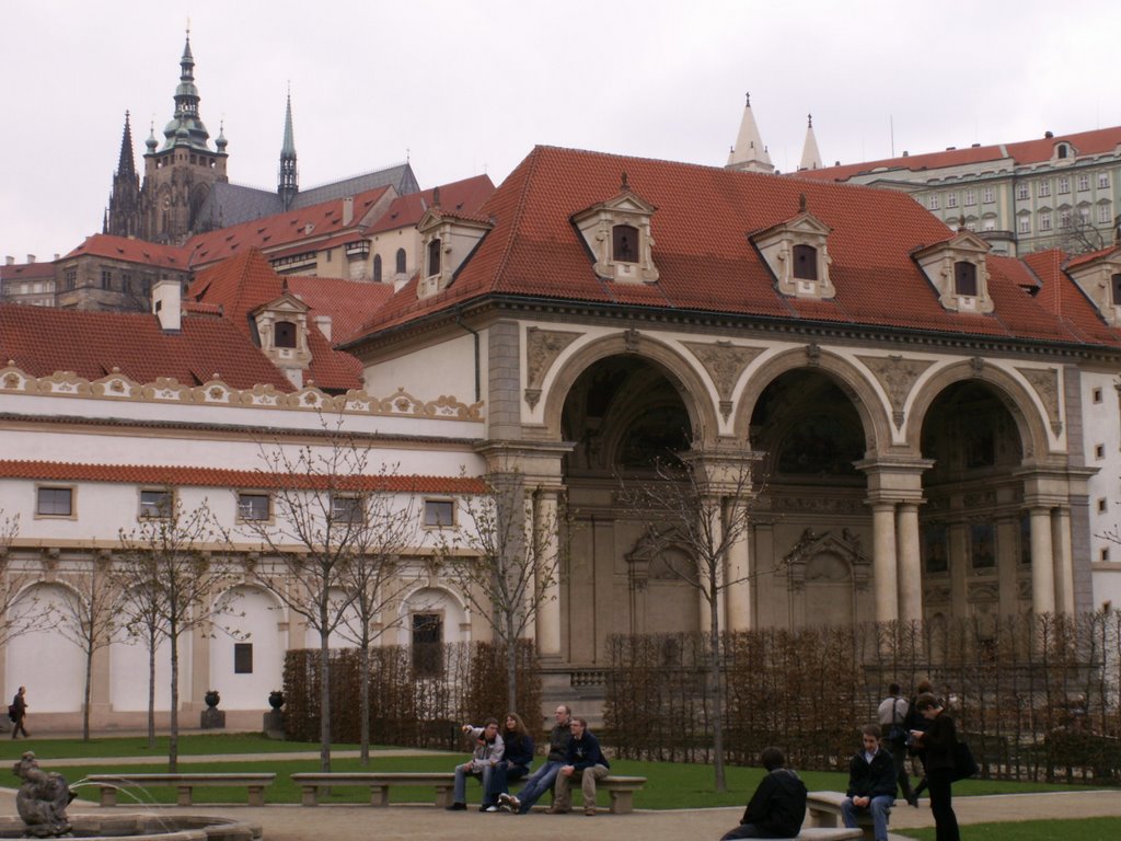 Prague Castle seen from Wallenstein Gardens by A, K and C Clint