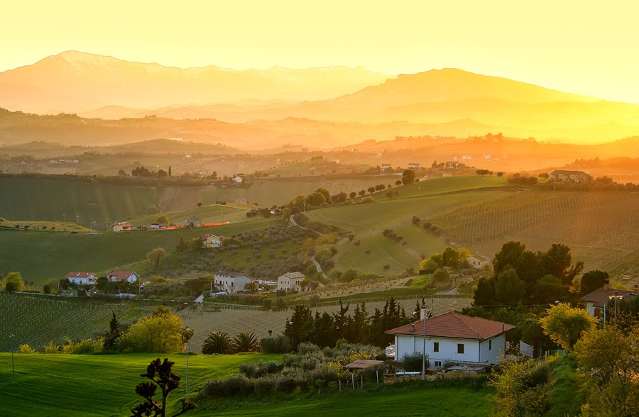 Hills at sunset by Grazyna Anna Kondracka