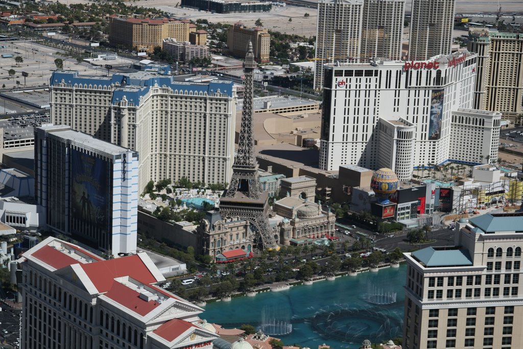 Paris Las Vegas Resort and Casino From Air by J Sevilla