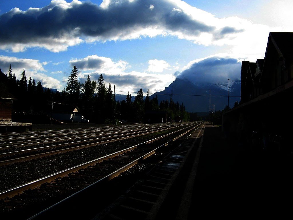 Early morning light at Banff railway station, Banff, Alberta, Canada by picklespix