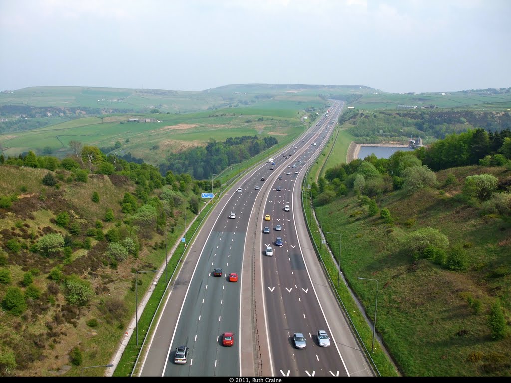 M62 & Scammonden Water from Scammonden Bridge by rustyruth