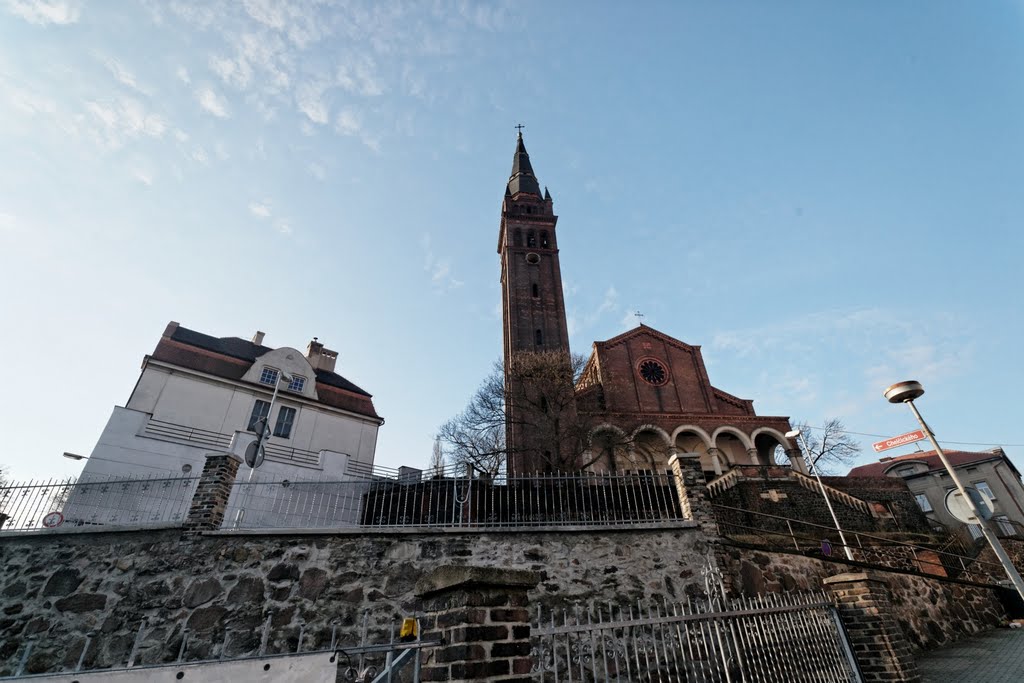 Teplice - Českobratrská - View SSW on Bartholomeus Church 1864 August Stüller & Tower 1882 Ludwig Persius by txllxt