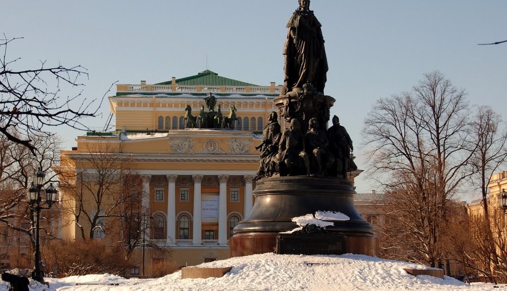 Aleksandrinsky theatre under the soft morning sunlight by Antonina Cherpak