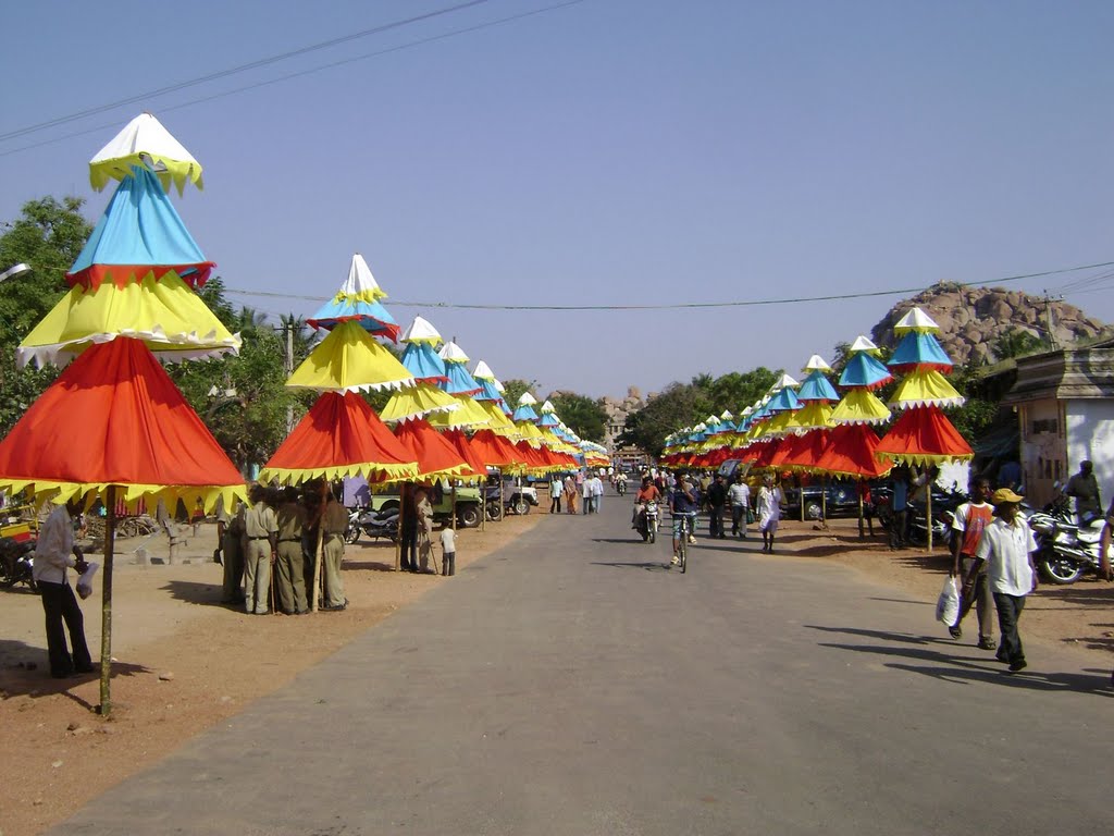 The Bazar street all decked up for the Hampi utsav. by Ar. M.Ali